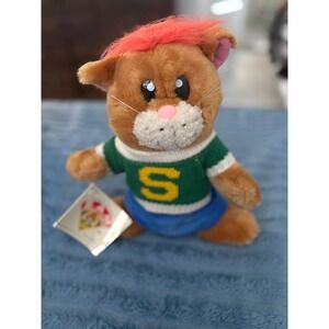 Vintage SAM 201 Penn Plax Plush Toy Red Hair Green Sweater Blue Shorts Cat